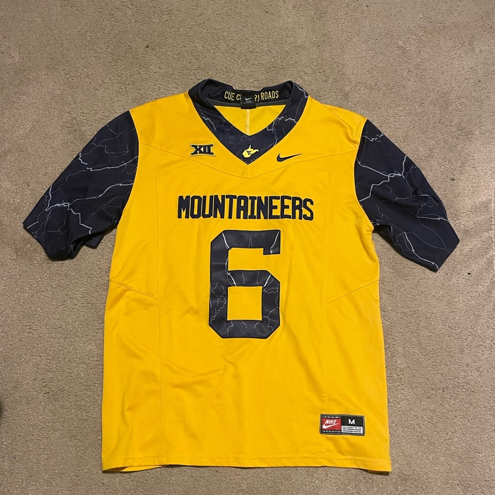 Nike Yellow Garrett Greene Mountaineers Jersey “Country Roads”